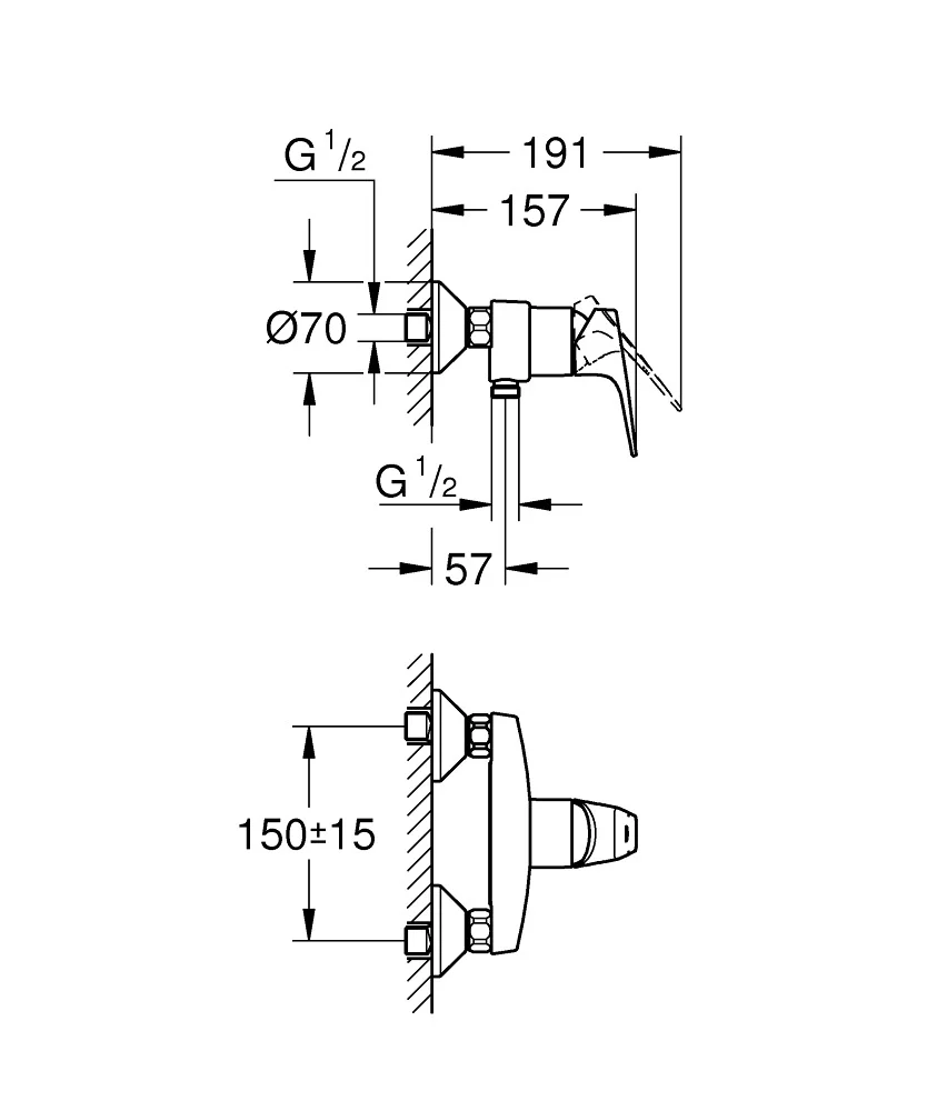 Baterija Grohe Bauflow Za TuŠ 23755000