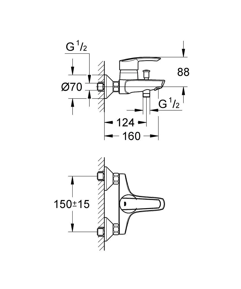 Baterija Grohe Diy Start Za Kad 32278000