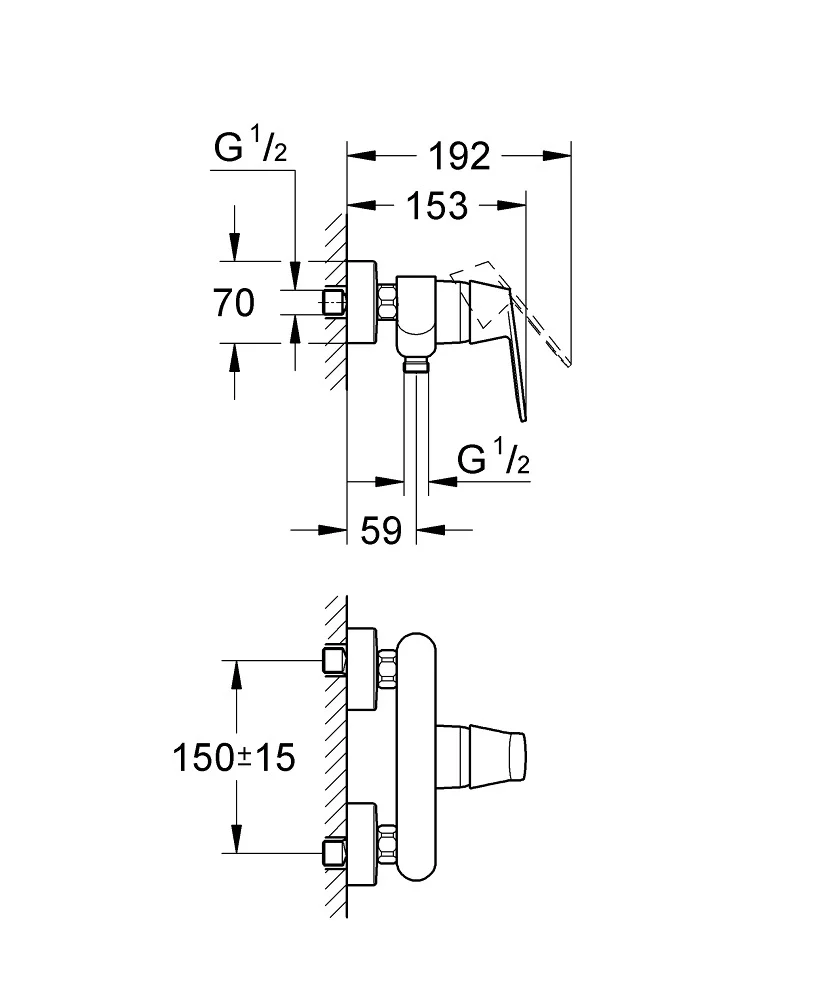 Baterija Grohe Eurosmart Cosmopolitan Za TuŠ 32837000