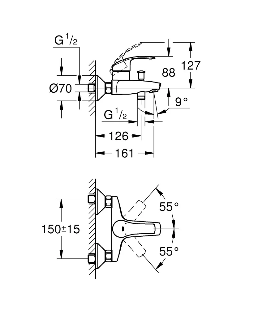 Baterija Grohe Eurosmart New Za Kad 33300002