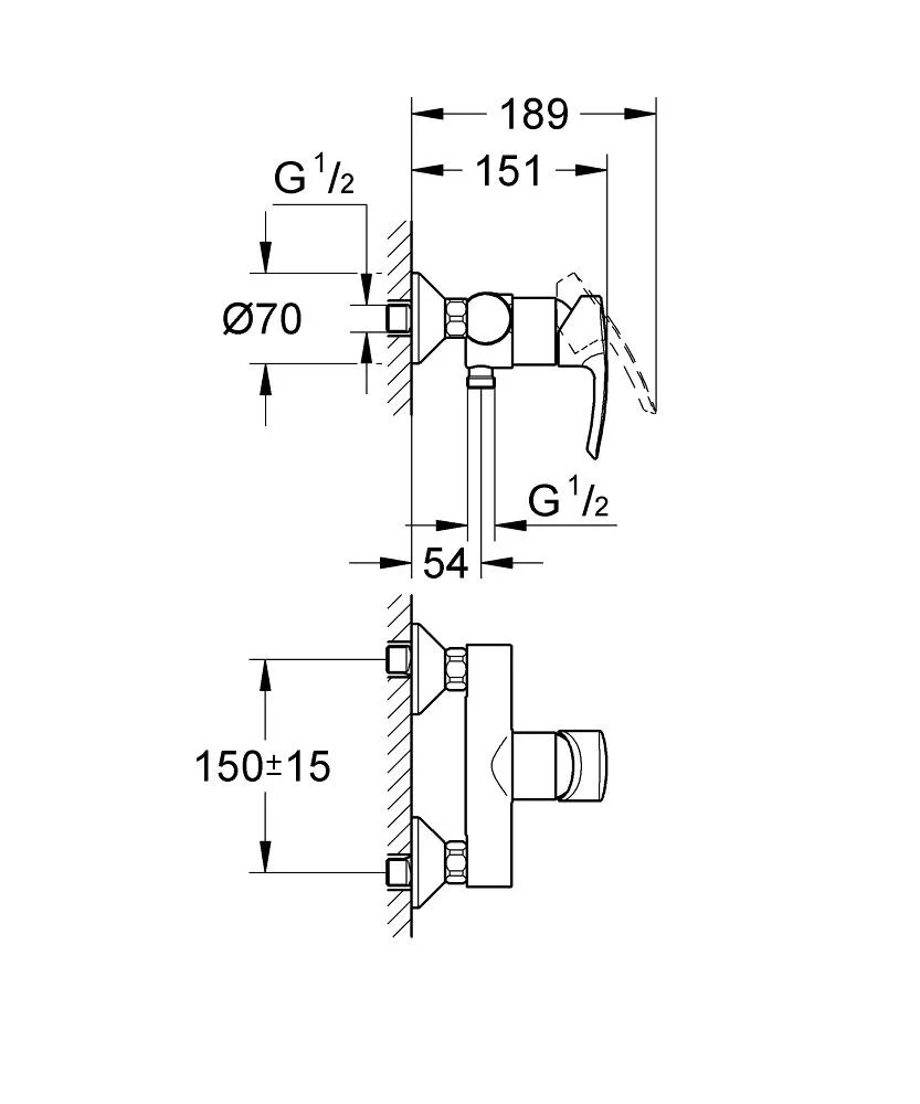 Baterija Grohe Eurostyle Za TuŠ 33590001