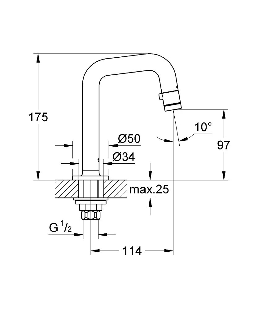 Baterija Univerzalna Grohe Za Hladno Vodo 20202000
