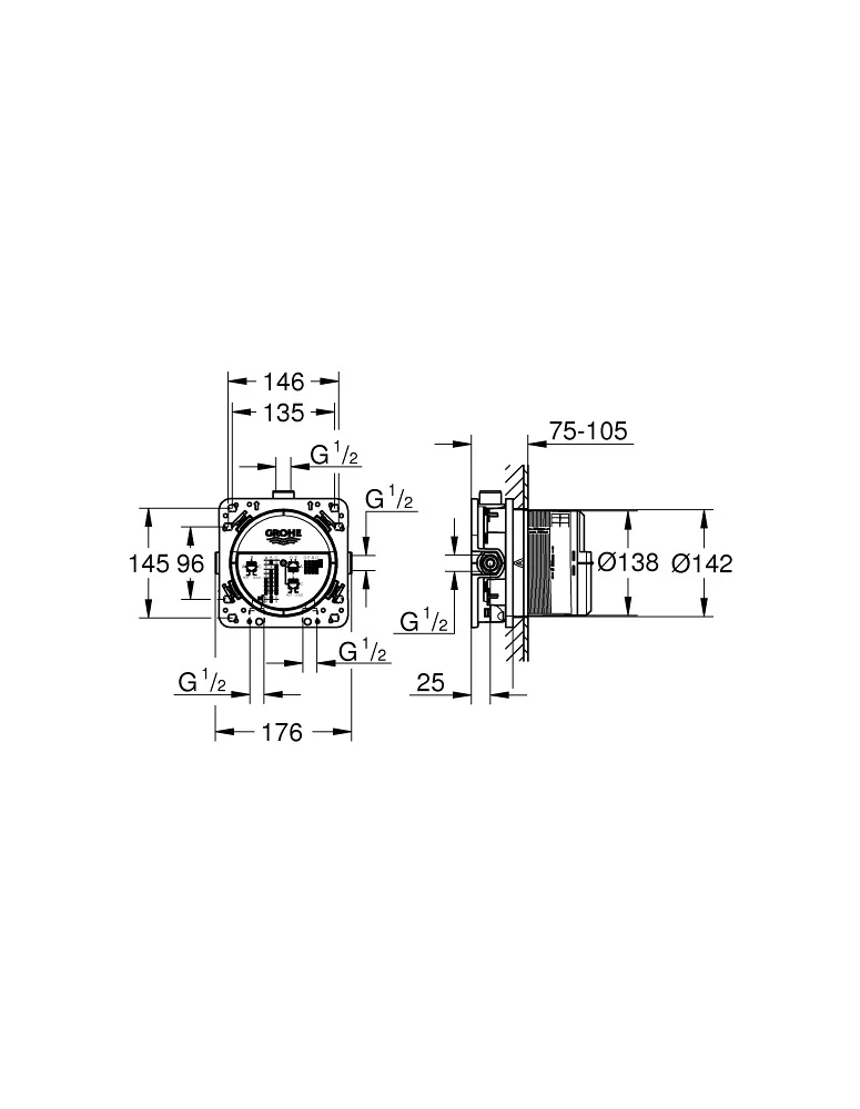 Del Podometni Smartbox Grohe 35600000