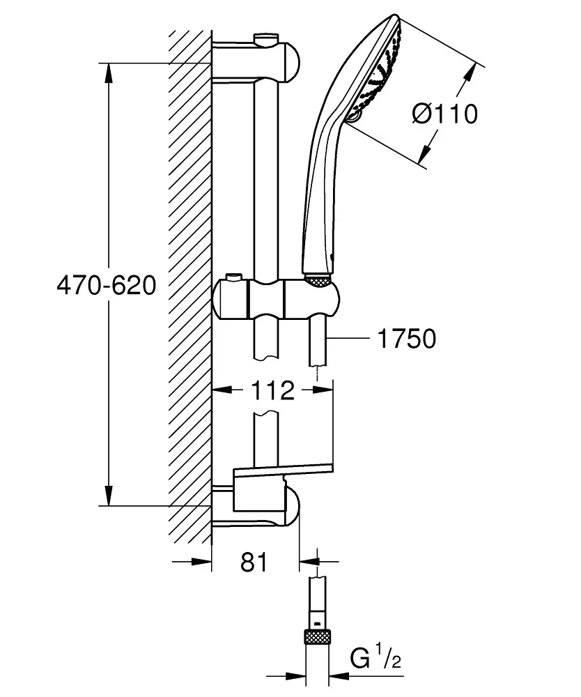 Garnitura Za TuŠ Grohe Euphoria S Konzolo 600 Mm 27231001