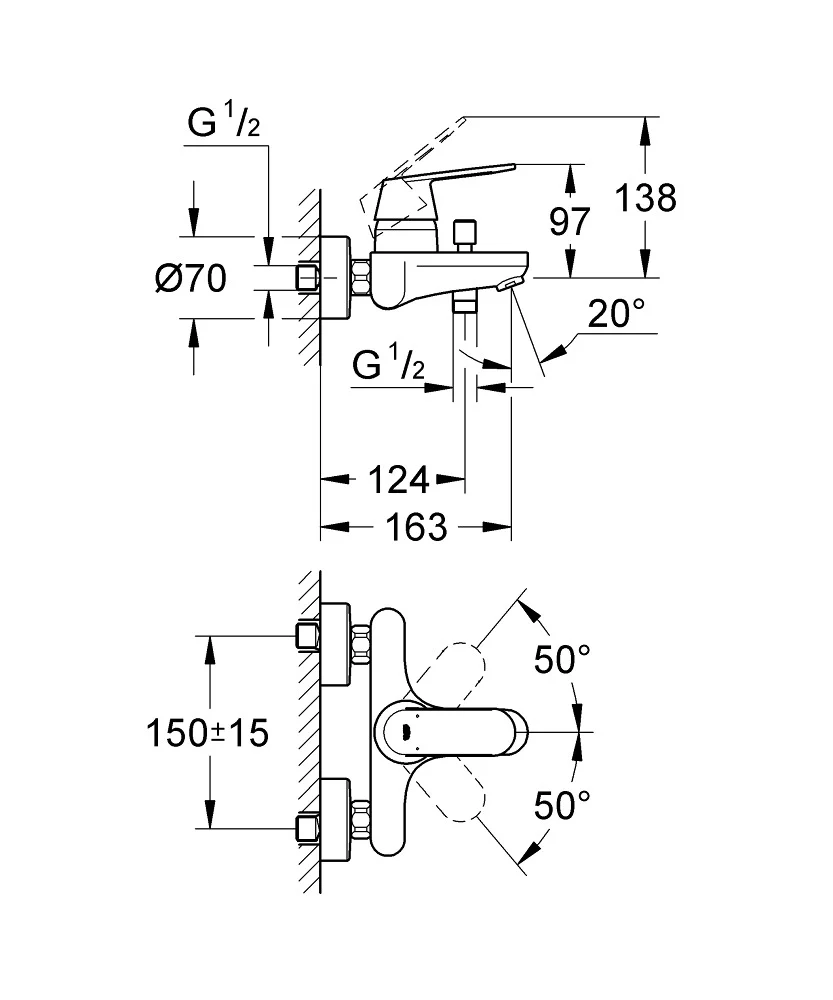 Baterija Grohe Eurosmart Cosmopolitan Za Kad 32831000 1
