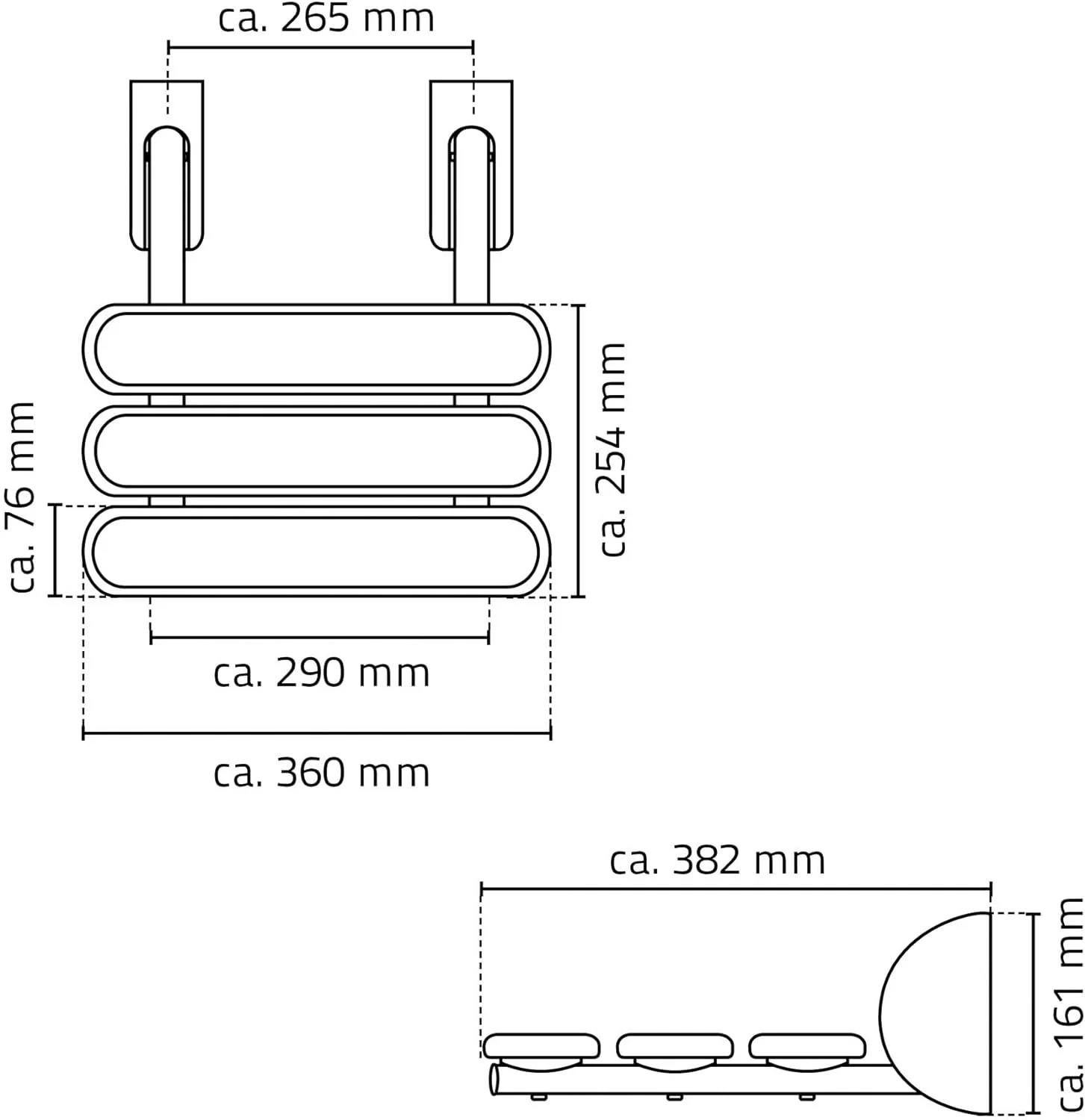 Ridder Zložljiv Sedež Za Prho, Stenski Aluminij, Bela 1