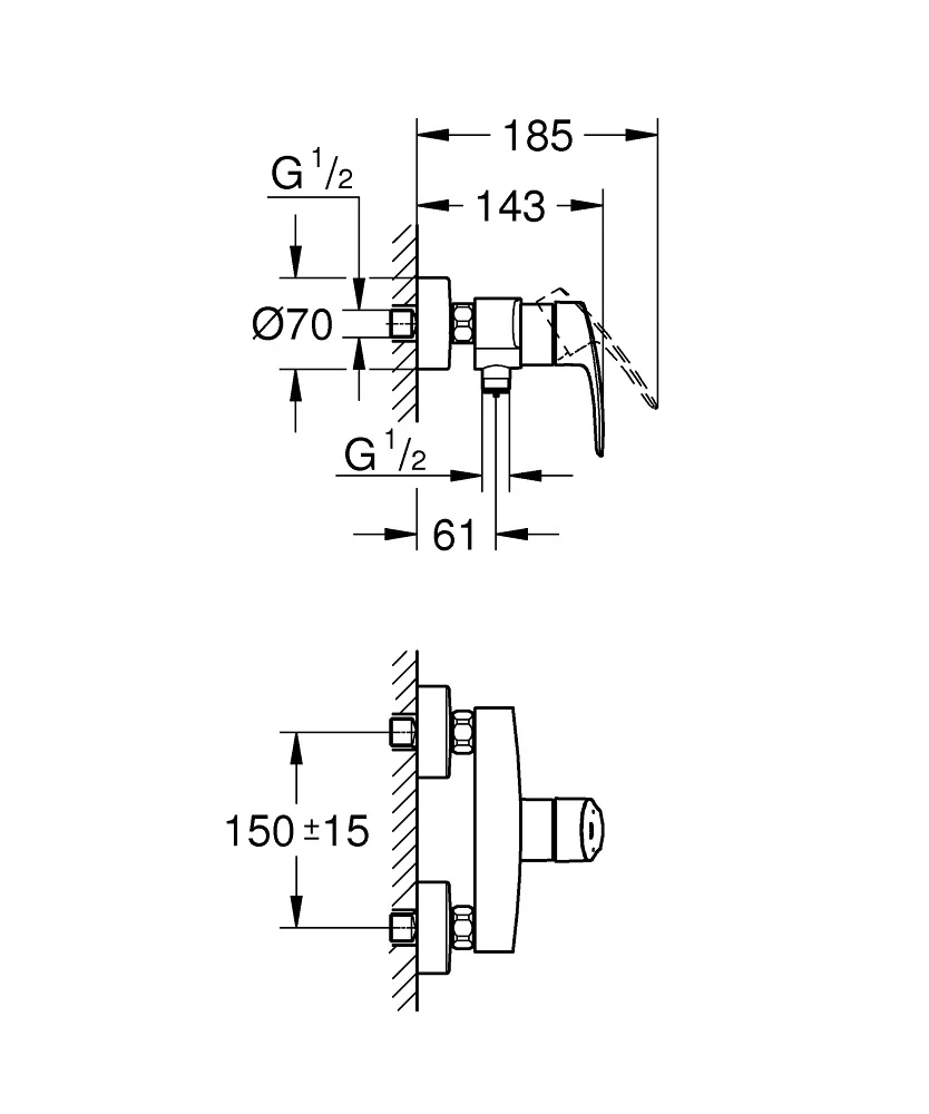 Baterija Grohe Eurosmart Za TuŠ 33555003 3