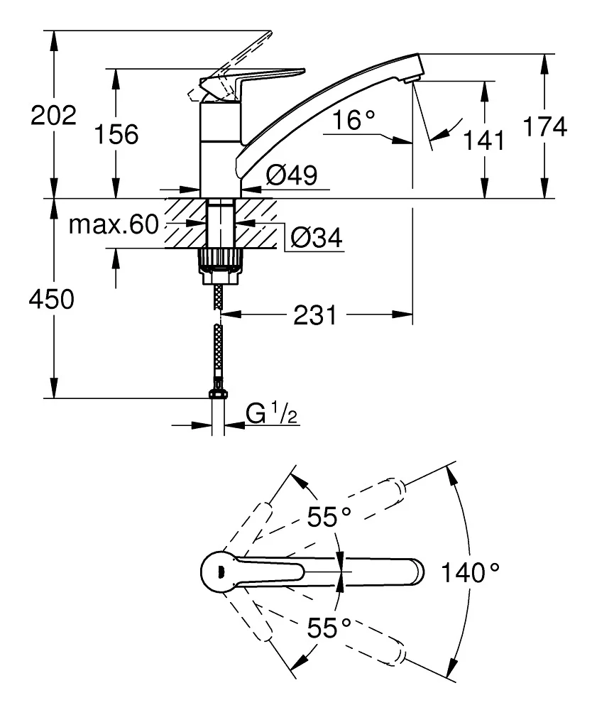 Baterija Grohe Start Eco Kuhinjska 31687000
