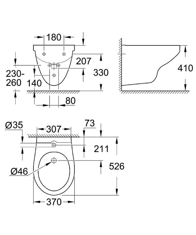 Bide Grohe Bau ViseČi 39433000 1