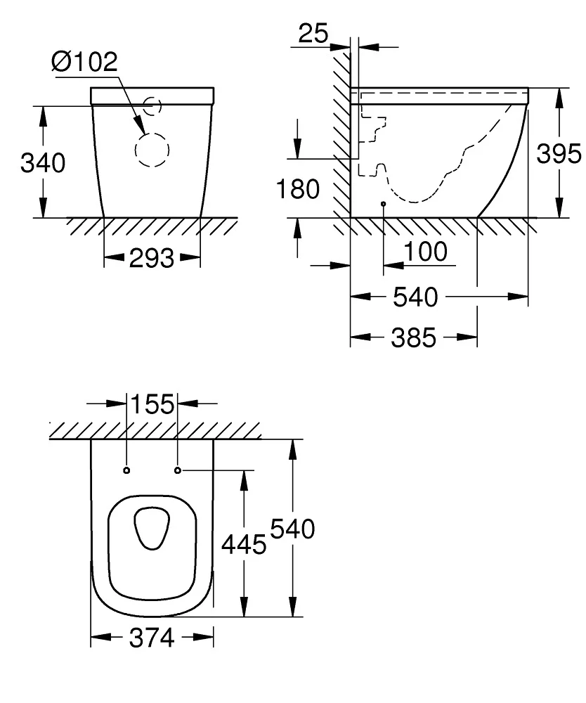Školjka Wc Grohe Euro Rimless Talna 39339000